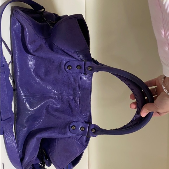 Classic Balenciaga Purple Motorcycle Tote - Picture 4 of 12